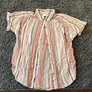 Button-up Striped Short Sleeve Shirt